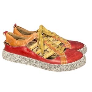 SPRING STEP L’ARTISTE PORSCHA UNIQUE LEATHER SNEAKERS IN RED SZ 10